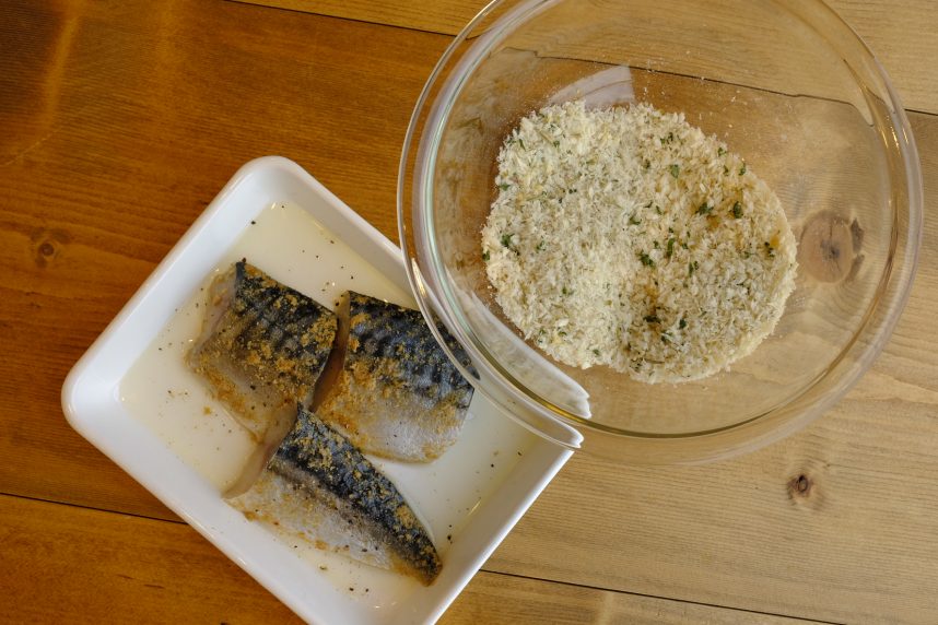 旨米鯖の香草パン粉焼き4